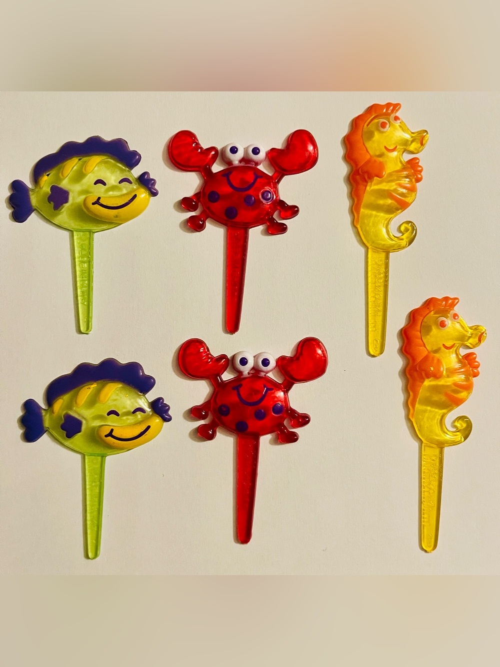 Set of 6 Cute Ocean Animal- Bakery Crafts plastic cupcake toppers